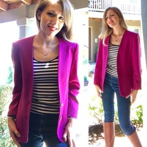 Vintage Fusia Pink Purple Wool Blazer