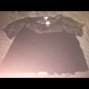 BRAND NEW WITH TAGS BLACK CROCHET TOP