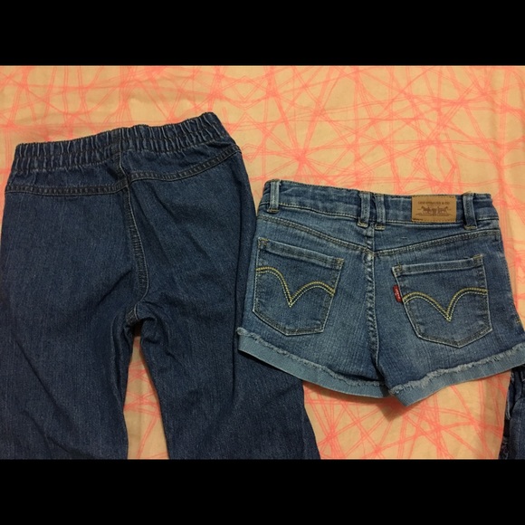 set of 3 blue deni pant, short and dress. size 6 - Picture 3 of 4