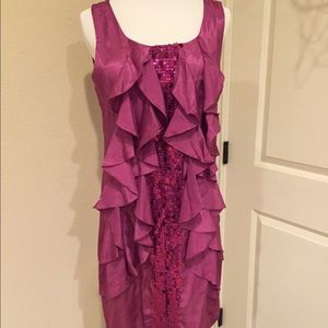 Purple ruffles party dress