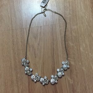 NWT Natasha Statement Necklace Silver Crystal
