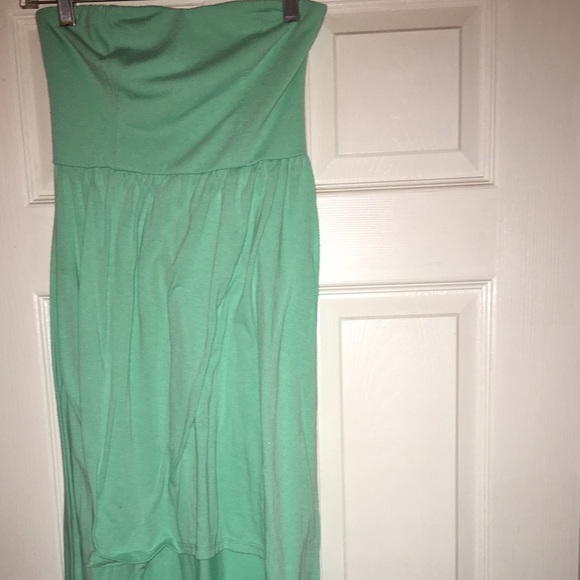 Mint Hi-Low Strapless Dress