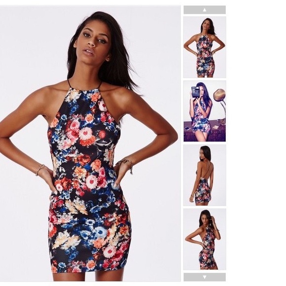 Floral Strappy Bodycon Dress from Misguided