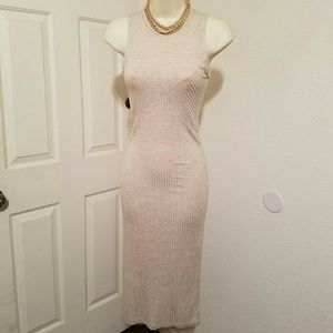 High-Neck Midi Bodycon Dress