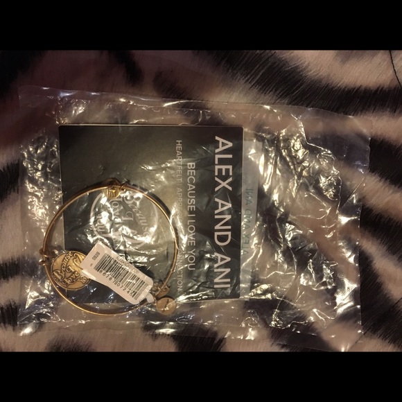 Gold Alex and Ani "Because I Love You" Bracelet