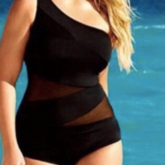 Black 1 Shoulder Bathing suit