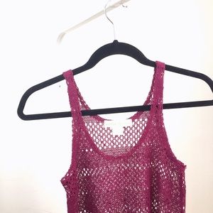 Urban Outfitters Tops - Like NEW urban outfitters burgundy open knit tank Urban Outfitters Tops - Like NEW urban outfitters burgundy open knit tank