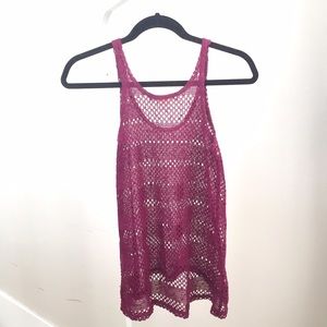 Urban Outfitters Tops - Like NEW urban outfitters burgundy open knit tank Urban Outfitters Tops - Like NEW urban outfitters burgundy open knit tank
