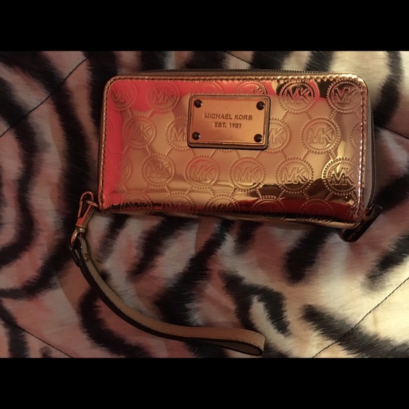 Metallic Gold Michael Kors Wristlet