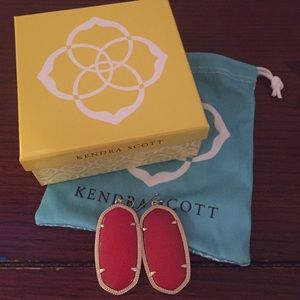 Bright Red Kendra Scott earrings