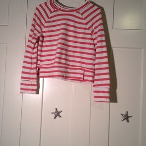Coral and white striped sweater