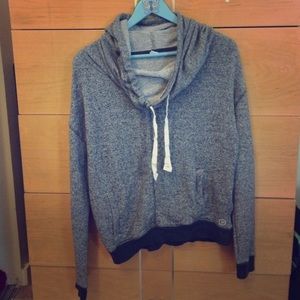 Gray Funnel Neck Hoodie