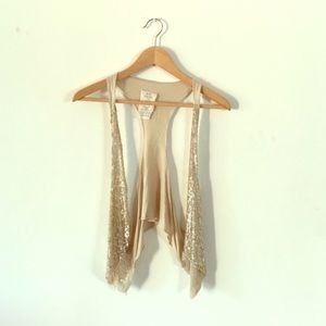 Free People Gold Sequin Vest