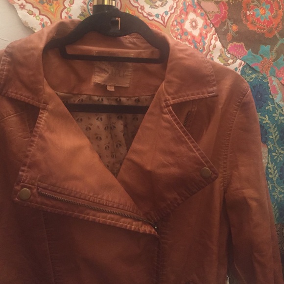 Brown leather jacket