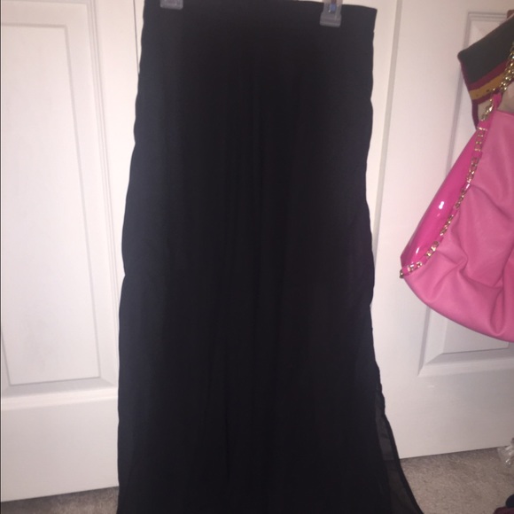 Sheer black maxi skirt