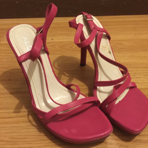 Aldo pink platform strappy heel sandal