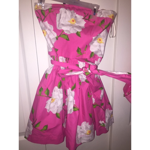 Strapless floral dress