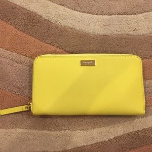 brand new neon yellow Kate spade wallet