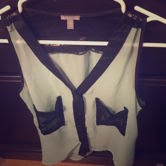 Charlotte Russe light blue lace top