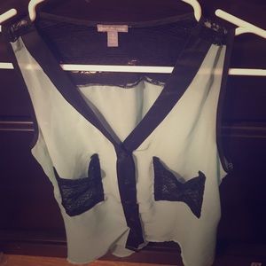 Charlotte Russe light blue lace top