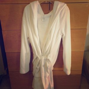 White Fluffy Bathrobe