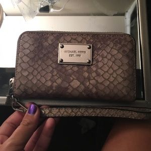 Michael Kors snakeskin iPhone wallet/wristlet