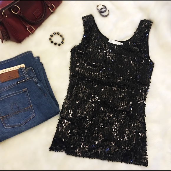IN STOCK Shimmery Sequined Tank in Black or Gold! - Picture 3 of 4