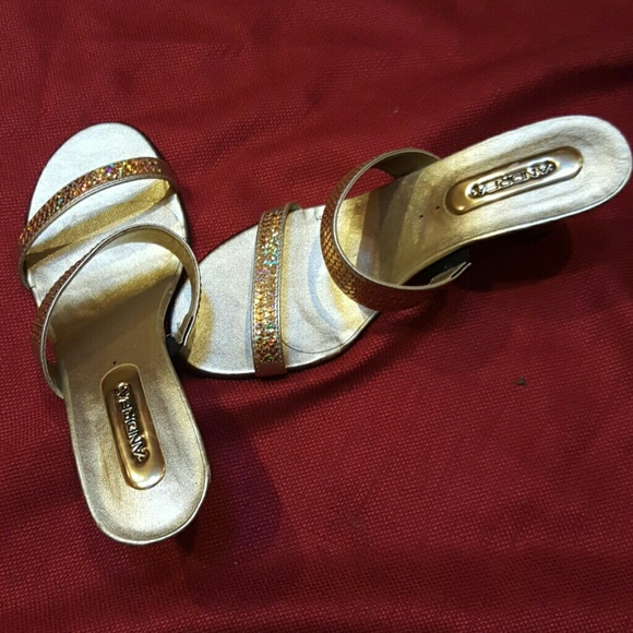 Gold sparkly sandals