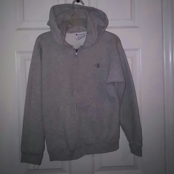 Boy's light gray hoodie.