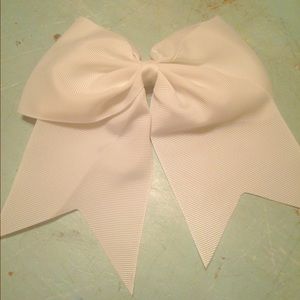 8" Solid White Cheer Bow
