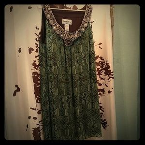Another Thyme dress with neckline embellishments