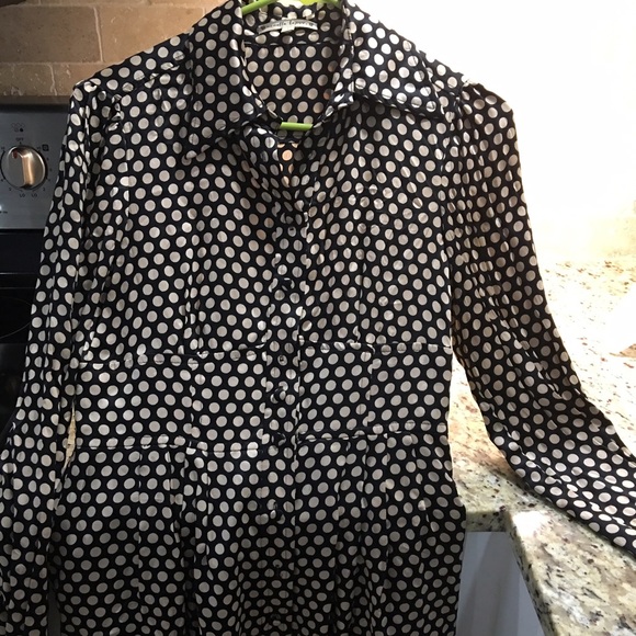 Nanette Lepore 100 % silk polka dot dress