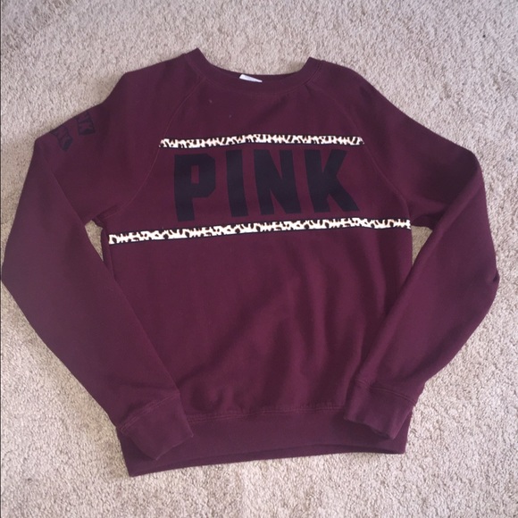 Maroon vs pink sweatshirt with no hoodie backing.