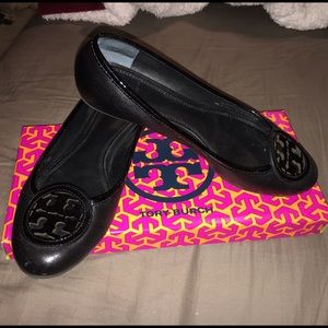 Tory Burch Ballet Flat Reva Louisa 7 1/2 Black