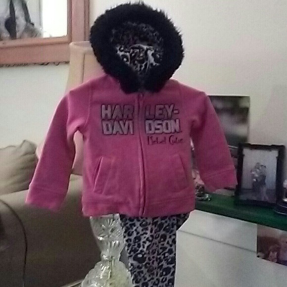 Kids Harley Davidson sweat suit for little girls