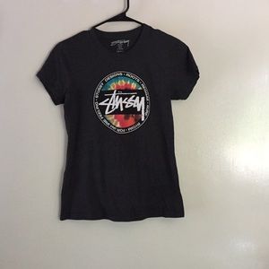 Stussy Dark Grey Graphic Tee - S