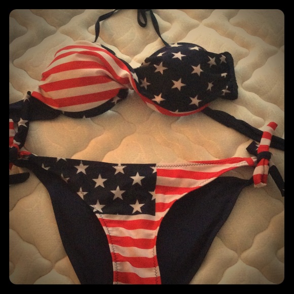 American Flag Bikini Size Medium