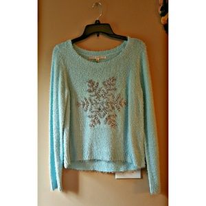 Light Blue Snowflake Sweater