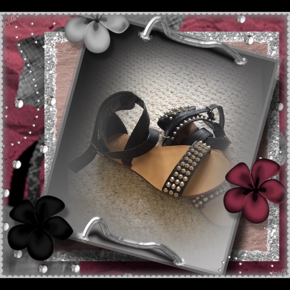 Black studded sandals