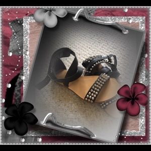 Black studded sandals