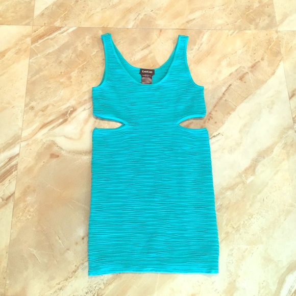 Bebe Turquoise Open sides mini dress/ tunic  M/L