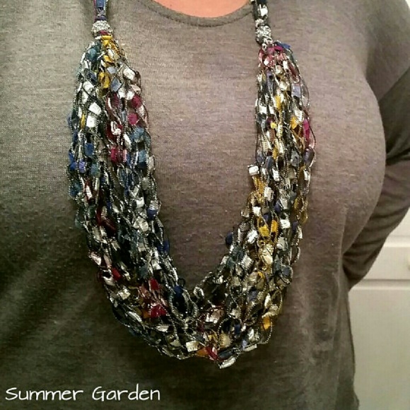 Handmade Trellis Necklace Adjustable w/beads