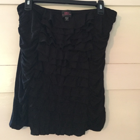 New Bebe black tube top with Ruffles.