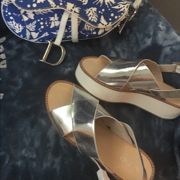 Silver Aldo sandals size 9