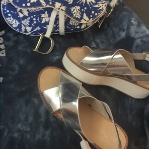 Silver Aldo sandals size 9