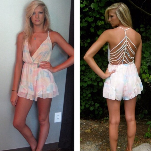 Tie die chiffon romper