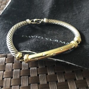 David Yurman diamond silver and gold bracket.
