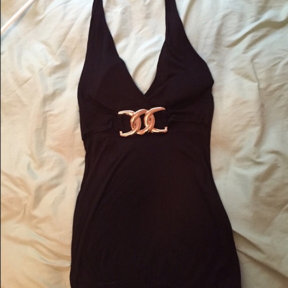 Adorable black halter top with buckle - Picture 2 of 2