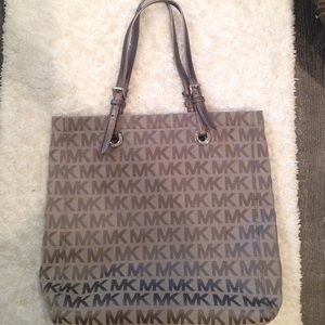 Michael Kors Jet Set leather Canvas Tote, GREY