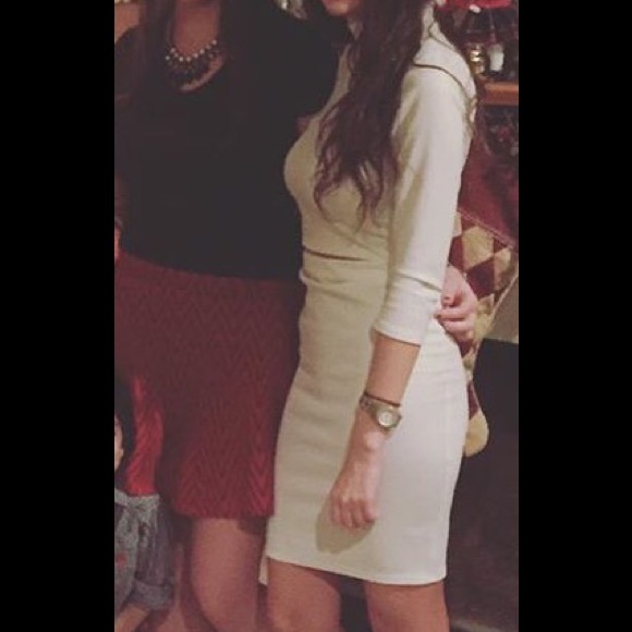 Snap Dresses & Skirts - White with gold crop top skirt set